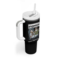 Snowasis Some Might Sleigh Tumbler With Handle Funny Christmas Snowmen Rock Band - Wonder Print Shop