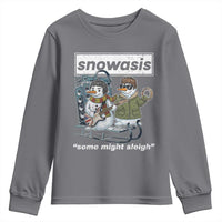 Snowasis Some Might Sleigh Youth Sweatshirt Funny Christmas Snowmen Rock Band - Wonder Print Shop