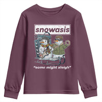 Snowasis Some Might Sleigh Youth Sweatshirt Funny Christmas Snowmen Rock Band - Wonder Print Shop