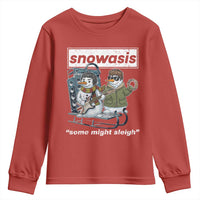 Snowasis Some Might Sleigh Youth Sweatshirt Funny Christmas Snowmen Rock Band - Wonder Print Shop