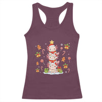 Funny Christmas Kawaii Axolotl Xmas Tree Racerback Tank Top - Wonder Print Shop