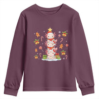 Funny Christmas Kawaii Axolotl Xmas Tree Youth Sweatshirt - Wonder Print Shop