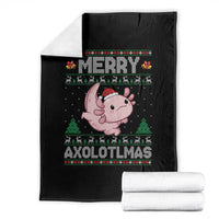 Funny Christmas Axolotl Throw Blanket Merry Axolotlmas Xmas Salamander - Wonder Print Shop