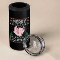Funny Christmas Axolotl 4 in 1 Can Cooler Tumbler Merry Axolotlmas Xmas Salamander - Wonder Print Shop