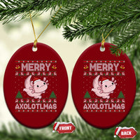 Funny Christmas Axolotl Ceramic Ornament Merry Axolotlmas Xmas Salamander - Wonder Print Shop