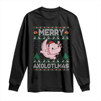 Funny Christmas Axolotl Long Sleeve Shirt Merry Axolotlmas Xmas Salamander - Wonder Print Shop