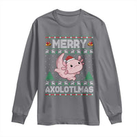 Funny Christmas Axolotl Long Sleeve Shirt Merry Axolotlmas Xmas Salamander - Wonder Print Shop