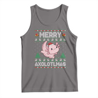 Funny Christmas Axolotl Tank Top Merry Axolotlmas Xmas Salamander - Wonder Print Shop