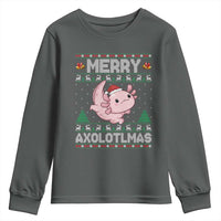 Funny Christmas Axolotl Youth Sweatshirt Merry Axolotlmas Xmas Salamander - Wonder Print Shop