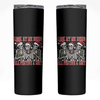 Look At Me Being All Festive And Shit Christmas Skinny Tumbler Funny Holiday Xmas Skeleton - Wonder Print Shop