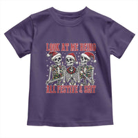 Look At Me Being All Festive And Shit Christmas Toddler T Shirt Funny Holiday Xmas Skeleton - Wonder Print Shop