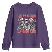 Look At Me Being All Festive And Shit Christmas Youth Sweatshirt Funny Holiday Xmas Skeleton - Wonder Print Shop