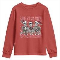 Look At Me Being All Festive And Shit Christmas Youth Sweatshirt Funny Holiday Xmas Skeleton - Wonder Print Shop
