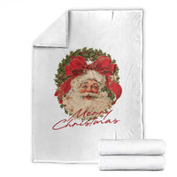 Merry Christmas Vintage Retro Santa Claus Coquette Throw Blanket - Wonder Print Shop