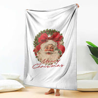 Merry Christmas Vintage Retro Santa Claus Coquette Throw Blanket - Wonder Print Shop