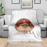 Merry Christmas Vintage Retro Santa Claus Coquette Throw Blanket - Wonder Print Shop