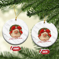 Merry Christmas Vintage Retro Santa Claus Coquette Ceramic Ornament - Wonder Print Shop