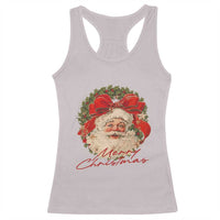 Merry Christmas Vintage Retro Santa Claus Coquette Racerback Tank Top - Wonder Print Shop