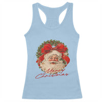 Merry Christmas Vintage Retro Santa Claus Coquette Racerback Tank Top - Wonder Print Shop