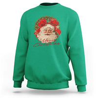 Merry Christmas Vintage Retro Santa Claus Coquette Sweatshirt - Wonder Print Shop