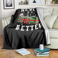 Funny Halloween Christmas Never Better Throw Blanket Xmas Skeleton Coffin - Wonder Print Shop