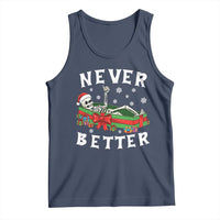 Funny Halloween Christmas Never Better Tank Top Xmas Skeleton Coffin - Wonder Print Shop