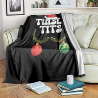 Christmas Tinsel Tits Throw Blanket Funny Xmas Couple Matching - Wonder Print Shop