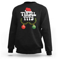 Christmas Tinsel Tits Sweatshirt Funny Xmas Couple Matching - Wonder Print Shop