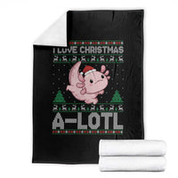 Funny Christmas Axolotl Throw Blanket I Love Christmas A Lotl Xmas Salamander - Wonder Print Shop
