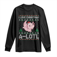 Funny Christmas Axolotl Long Sleeve Shirt I Love Christmas A Lotl Xmas Salamander - Wonder Print Shop