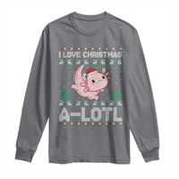 Funny Christmas Axolotl Long Sleeve Shirt I Love Christmas A Lotl Xmas Salamander - Wonder Print Shop