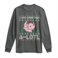 Funny Christmas Axolotl Long Sleeve Shirt I Love Christmas A Lotl Xmas Salamander - Wonder Print Shop