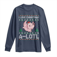 Funny Christmas Axolotl Long Sleeve Shirt I Love Christmas A Lotl Xmas Salamander - Wonder Print Shop
