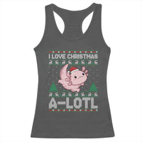 Funny Christmas Axolotl Racerback Tank Top I Love Christmas A Lotl Xmas Salamander - Wonder Print Shop