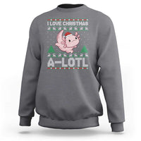 Funny Christmas Axolotl Sweatshirt I Love Christmas A Lotl Xmas Salamander - Wonder Print Shop