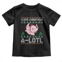 Funny Christmas Axolotl Toddler T Shirt I Love Christmas A Lotl Xmas Salamander - Wonder Print Shop