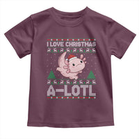 Funny Christmas Axolotl Toddler T Shirt I Love Christmas A Lotl Xmas Salamander - Wonder Print Shop