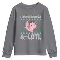 Funny Christmas Axolotl Youth Sweatshirt I Love Christmas A Lotl Xmas Salamander - Wonder Print Shop