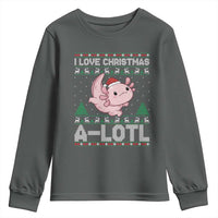 Funny Christmas Axolotl Youth Sweatshirt I Love Christmas A Lotl Xmas Salamander - Wonder Print Shop
