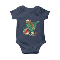 Funny Santa Bigfoot Christmas Tree Baby Onesie