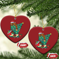 Funny Santa Bigfoot Xmas Tree Christmas Ornament - Wonder Print Shop