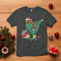 Funny Santa Bigfoot Christmas Tree T Shirt - Wonder Print Shop