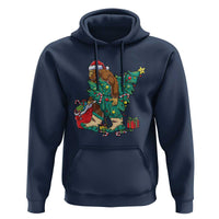 Funny Santa Bigfoot Christmas Tree Hoodie