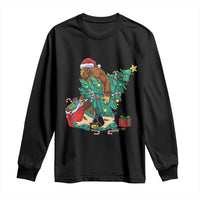 Funny Santa Bigfoot Christmas Tree Long Sleeve Shirt