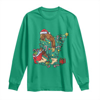 Funny Santa Bigfoot Christmas Tree Long Sleeve Shirt