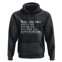Funny Merry Christmas Kiss My His Your Ass Happy Hanukkah Hoodie