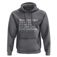 Funny Merry Christmas Kiss My His Your Ass Happy Hanukkah Hoodie