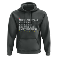 Funny Merry Christmas Kiss My His Your Ass Happy Hanukkah Hoodie