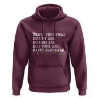 Funny Merry Christmas Kiss My His Your Ass Happy Hanukkah Hoodie