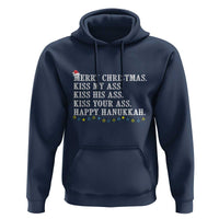 Funny Merry Christmas Kiss My His Your Ass Happy Hanukkah Hoodie